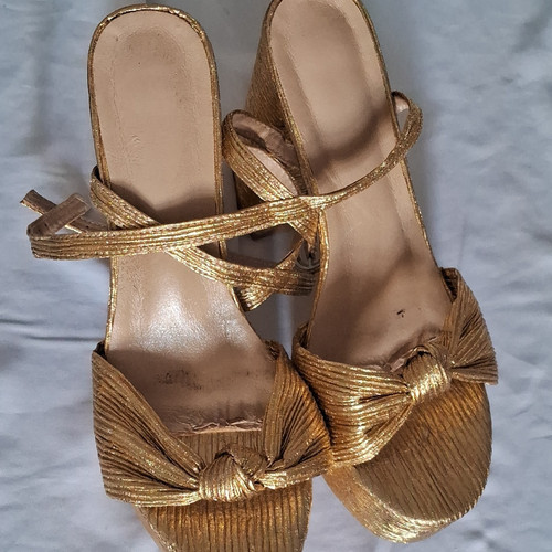 Women gold strappy - gold, open