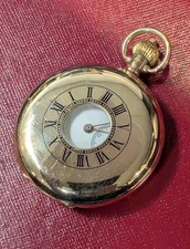 Antique 9ct Gold Half Hunter Omega Pocket Watch