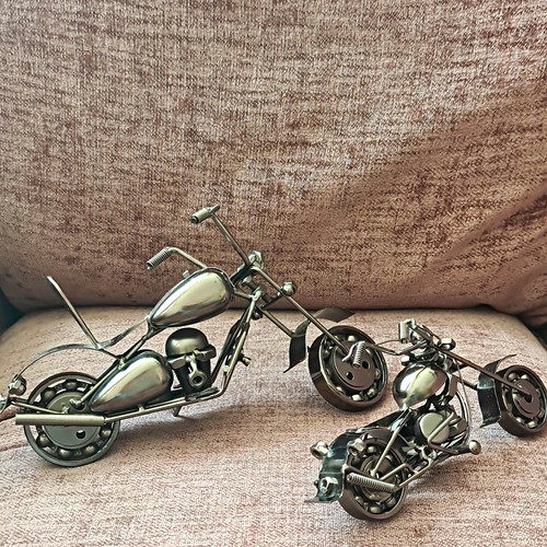 Metal motorcycle sculpture - motorcycle,