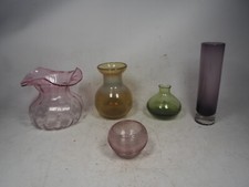 Joblot of 5 Vintage Blown Glass Vases - Worth a Look