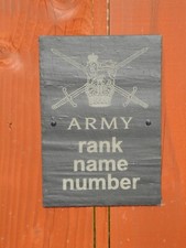 Army personalised slate plaque