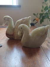 Two carved Onyx marble