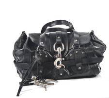 Chloe Kerala Leather Handbag Black  Silver Hardware With Charms Vintage Y2K Auth