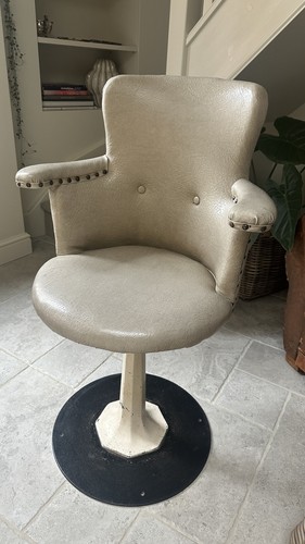 Vintage swivel leather barbers - leather,