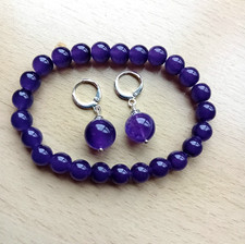 Amethyst bracelet drop ear - amethyst,