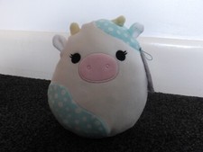 Squishmallows 7.5" Belana The Cow excellent condition with tag S8-#579-7 Easter