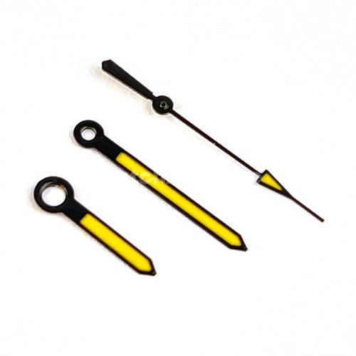 Black yellow watch - watch, hands