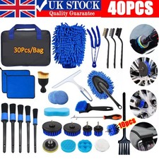40PCS Car Detailing Brush Set Soft Brush Interior Wheel Valet Pro Cleaning Kit .