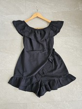 River island, lovely black, off the shoulder playsuit size 8. New