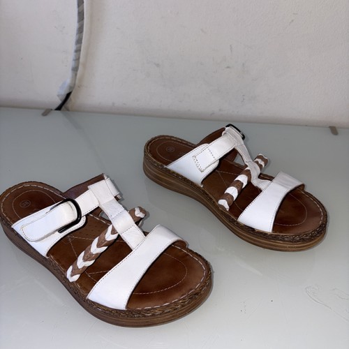 Roselli white leather - leather, mule