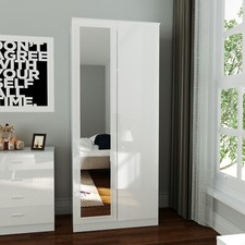 2 Door Wardrobe with Mirror