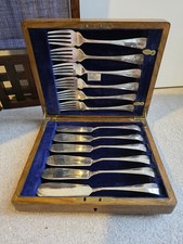 Antique MAPPIN & WEBB Prince's Plate 12pc Cutlery Set In Wooden Box - 1920s Rare