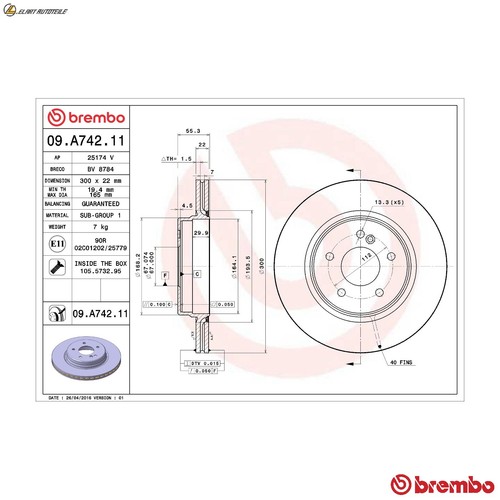 Brake disc a742 11 for - 2x,