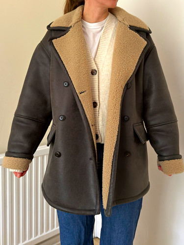 Zara shearling lined double - zara,