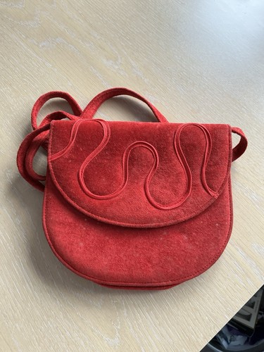 Small ladies red - suede, bag