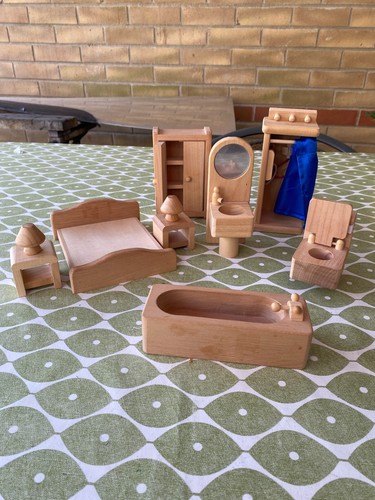 Wooden dolls house furniture - wooden,