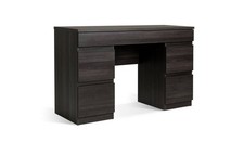 Jenson 5 Drawer Dressing Table Desk - Black Brown