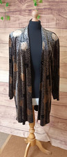 Designer Kirsten Krog Leopard Print Velvet Loose Jacket Size UK 18-20. 1980's