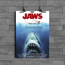 Jaws Movie Poster Glossy 240gsm Size A1 A2 A3 A4 Framed &Unframed
