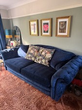 DFS Navy 4 Seater Velvet