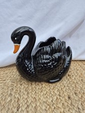 Vintage Ceramic Black Swan