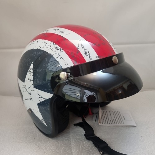 Retro leopard open - face, helmet