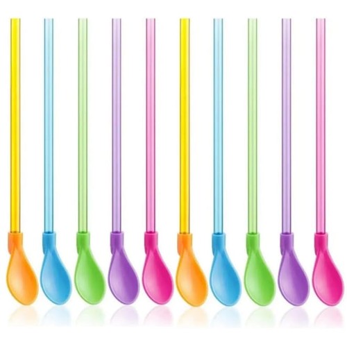 Pcs slush straws spoon 2 - 10,