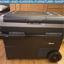 50L Portable Compressor Fridge Freezer Cooler Box with LED Light, Cup Holders