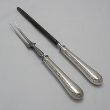 BEAD Design Sheffield Silver Service Cutlery Carving Fork & Sharpening Steel