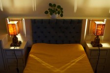 2 Bedside Lamp ,  natural wood lampshade