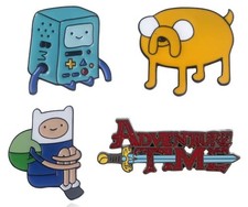 Adventure Time - large enamel pin badges - BMO, Jake, Finn