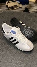 adidas Originals Samoa Men's Trainers UK Size 9.5, White/Black Leather Sneakers