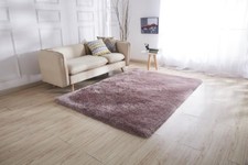 Blush Pink Silver Shaggy Rugs