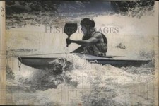 1970 Press Photo Dave Nutt in National Kayak slalom at Leavenworth WA