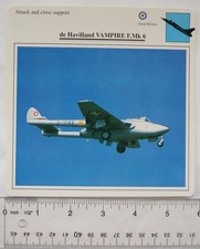 de Havilland Vampire F.Mk6  - GB - Attack & Close Support - Collectors Club Card