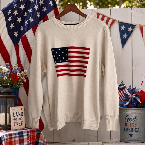 Lands end american flag - flag, knit