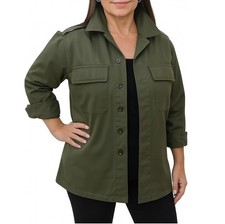 New Ladies Womens Military Army Vintage Shirt Jacket Field Khaki Retro Cotton