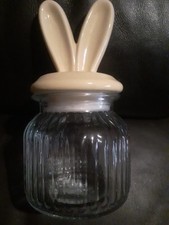  Easter Bunny Jar Ear Jars Glass Airtight Container Food Storage
