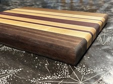 Handmade hardwood cutting board -maple, walnut  and purple heart 