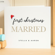 First Christmas Married Card, Personalised Christmas Card, Newlywed 6x6