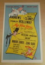 Julie Andrews Stanley Holloway My Fair Lady Original London MusicalTheatre Flyer