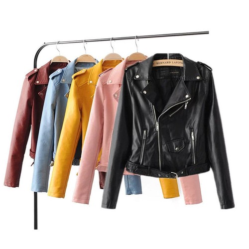 Faux leather jacket - faux,