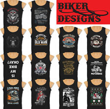 BIKER VEST Motorbike Motorcycle Cafe Racer Chopper Bike Mens Funny Skull Top 