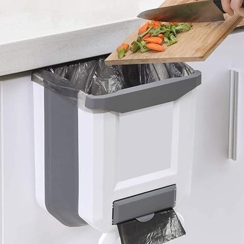 Portable retractable trash bin - retractable,