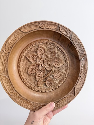Large hand carved - hand-carved, wooden