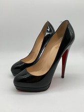 Christian Louboutin black court shoes EU38.5 UK 5.5 VGC 150 Patent Calf leather