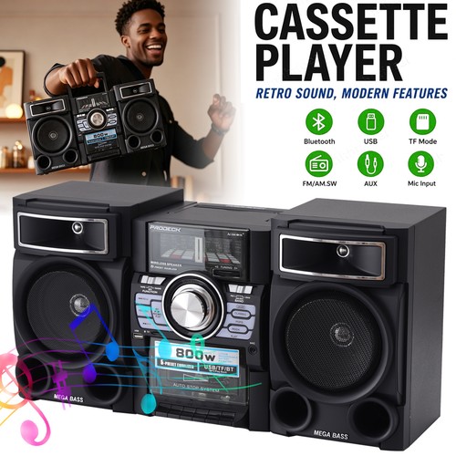 800w retro cassette radio - retro,