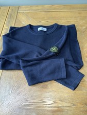 Stone Island Navy Ribbed Knit Jumper M, Used Good Condition.