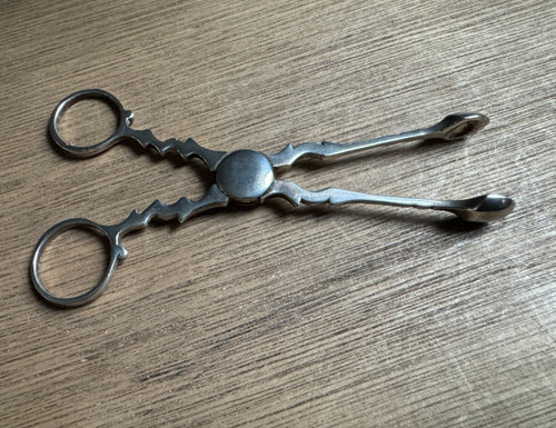 Antique solid silver sugar - silver,