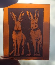 Stained glass Hares kiln fired